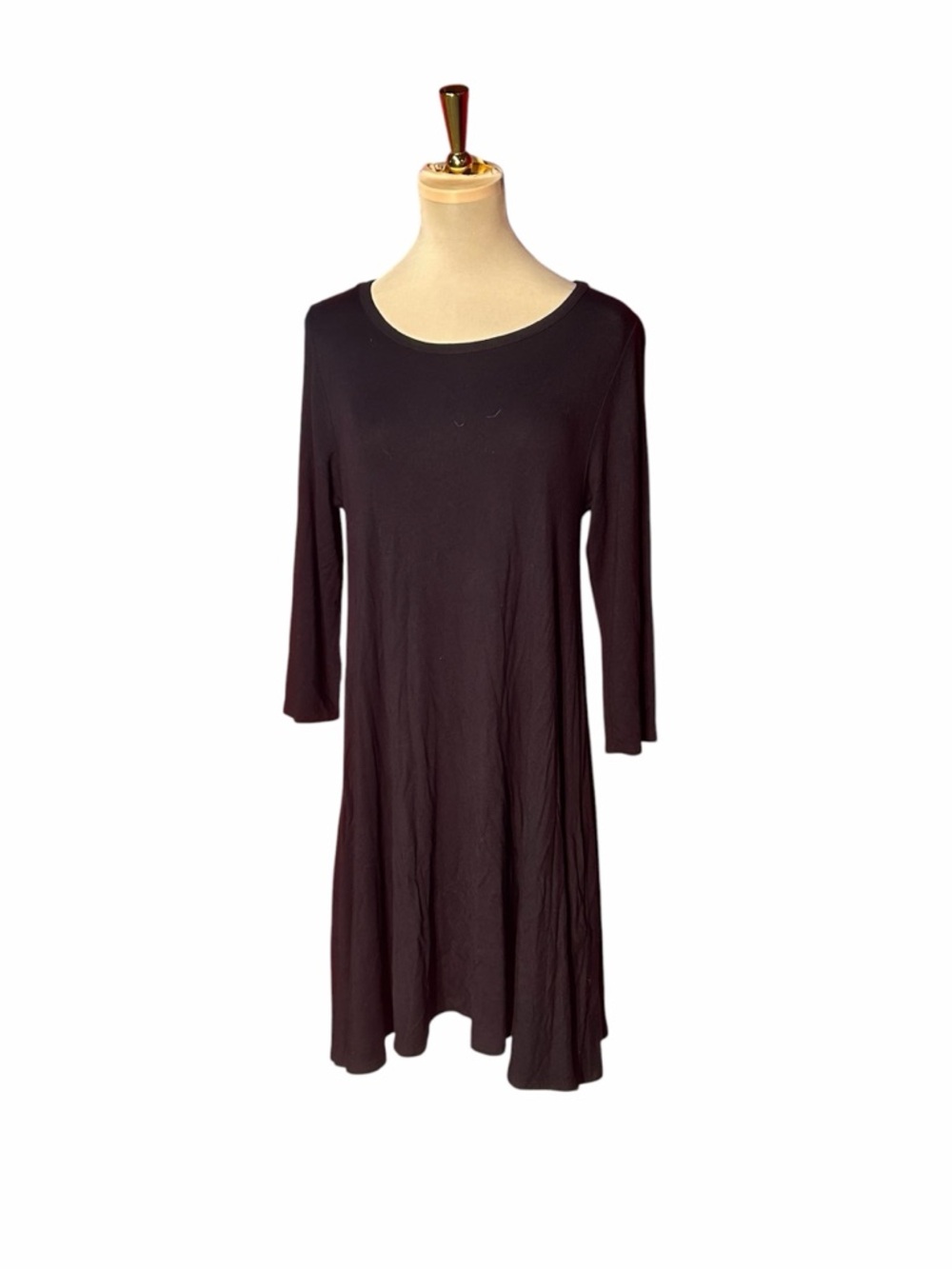 Bellamie Black Long Sleeve Swing Dress Medium Minimalist